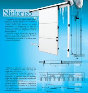 Ușă frigorifică culisantă Slidor 120 pentru depozite de congelare la temperaturi joase